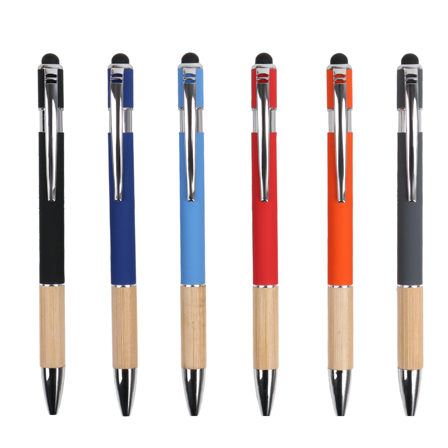 Custom ECO Bamboo glue splicing aluminum rod ballpoint pen