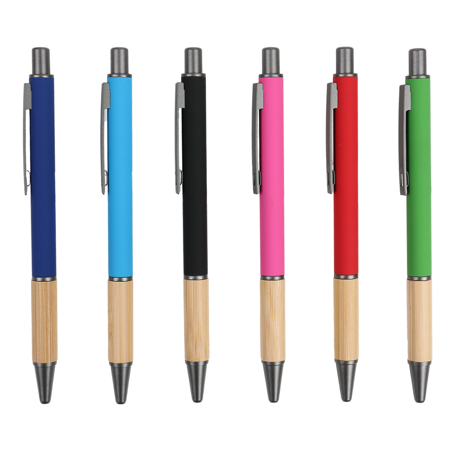 Custom LOGO splicing bamboo sheathing spray glue aluminum rod ballpoint pen